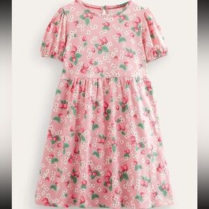 Mini Boden Pink Puff Sleeve Sundress